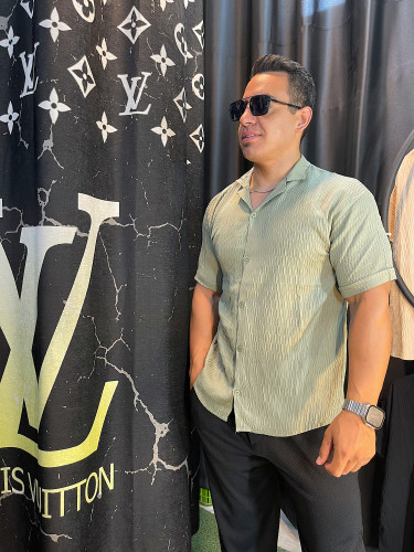 پیراهن مردانه مراکشی رنگ سدری