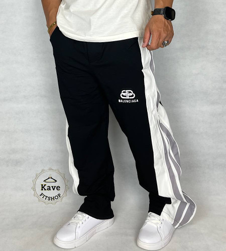 شلوار مردانه مدل بگ ۴ زیپ نوار طوسی | بالنسیاگا