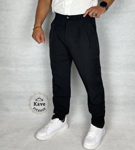 شلوار مردانه مدل کمر انگلیسی کلاسیک مشکی