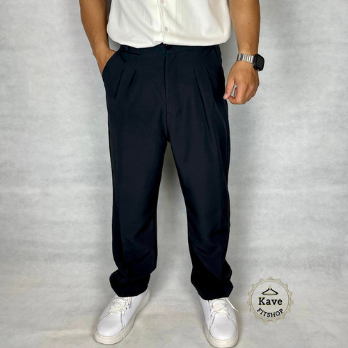 شلوار مردانه مدل کمر ایتالیایی کلاسیک بگ | مشکی