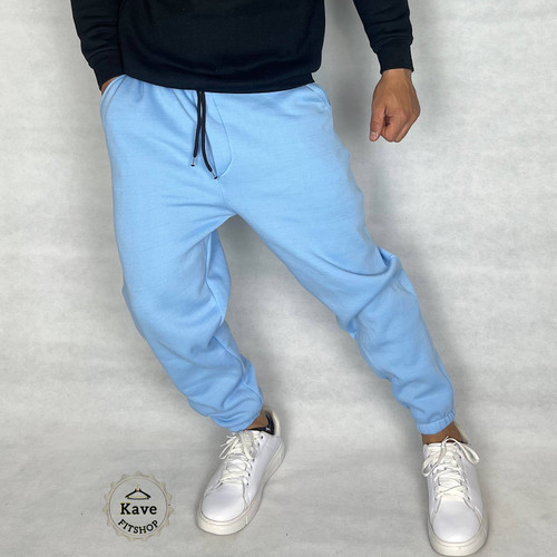 شلوار جاگر مردانه تو کرکی | آبی