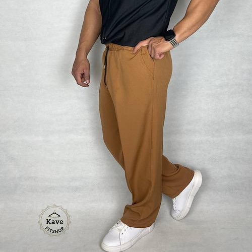 شلوار مردانه مدل بگ کلاسیک مازراتی رنگ نسکافه ای