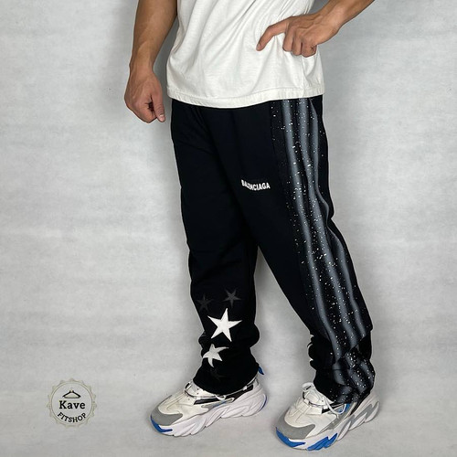 شلوار مردانه مدل بگ کاستوم پیستوله چرم دوزی ستاره | بالنسیاگا