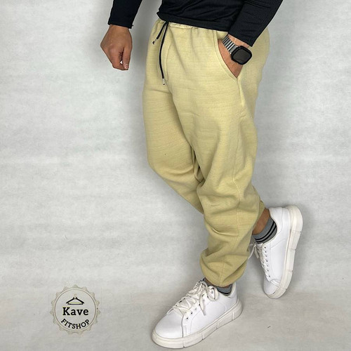 شلوار جاگر مردانه تو کرکی | کرم روشن