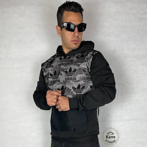 هودی مردانه اسپرت مدل داخل کرکی مشکی | آدیداس