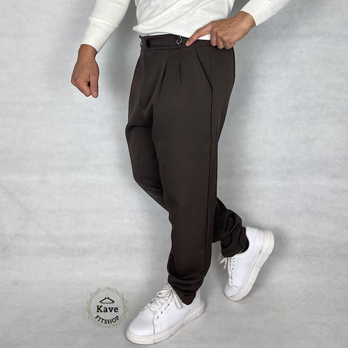 شلوار مردانه مدل کمر ایتالیایی کلاسیک | قهوه ای