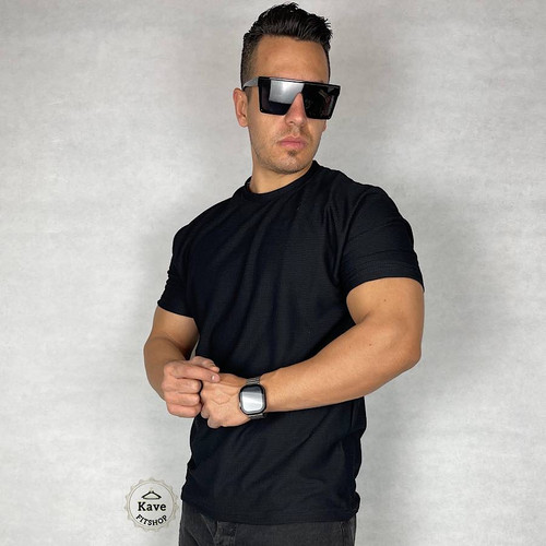 تیشرت مردانه بیسکویتی بیسیک | مشکی