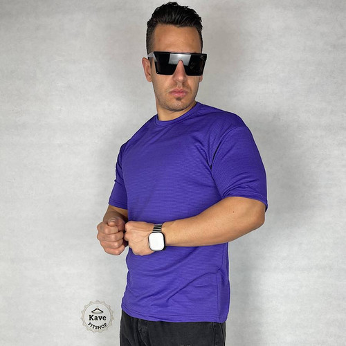 تیشرت مردانه بیسکویتی بیسیک | بنفش