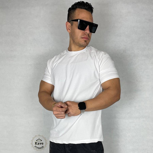 تیشرت مردانه بیسکویتی بیسیک | سفید