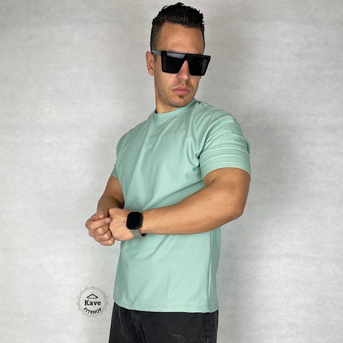 تیشرت مردانه بیسکویتی بیسیک | سبز پاستلی