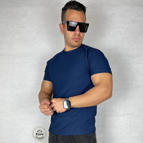 تیشرت مردانه بیسکویتی بیسیک | سرمه ای