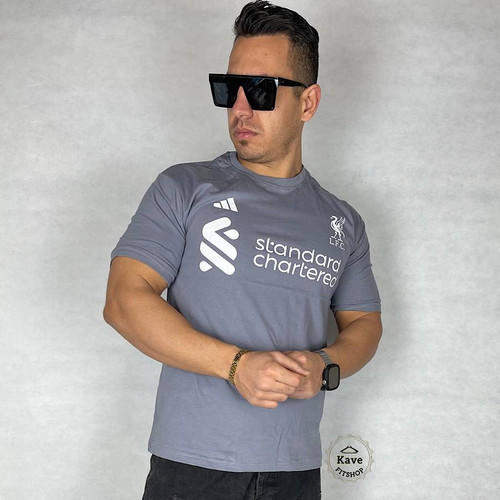 تیشرت مردانه نخ پنبه طوسی | آدیداس