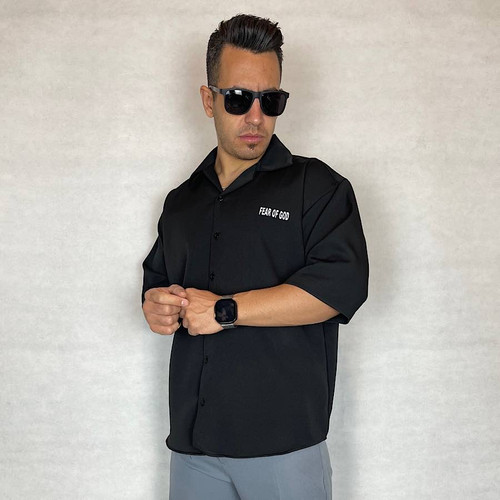 پیراهن مردانه مازراتی آستین کوتاه | مشکی